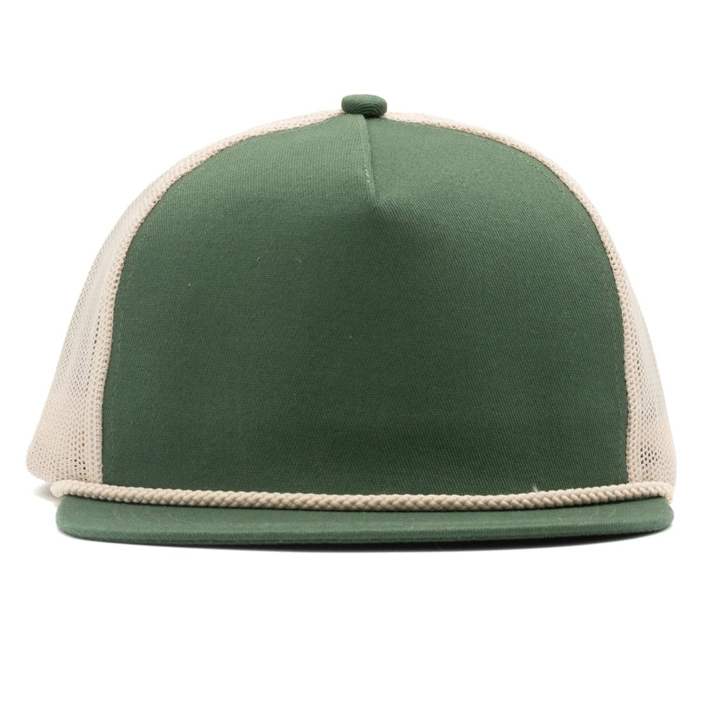 90s Trucker Hat – Forest Green & Beige Retro Style