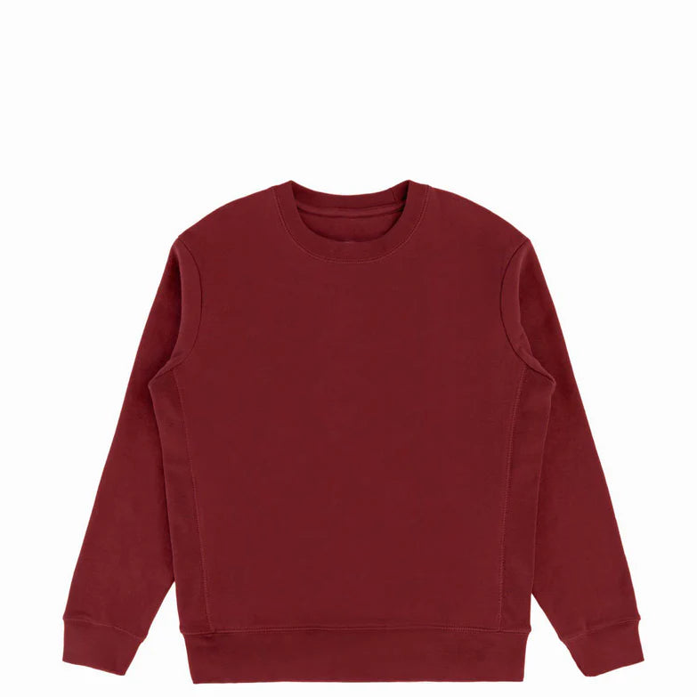 Organic Cotton Crewneck Sweatshirt - Crimson