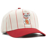 Maneki-neko - Red Pinstripe Cotton
