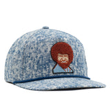 Bob Ross Portrait - Acid Wash Denim