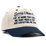 Sorry I Have A Cat At Home... - Natural / Navy Cotton