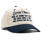 Sorry I Have A Dog At Home... Natural / Navy Cotton