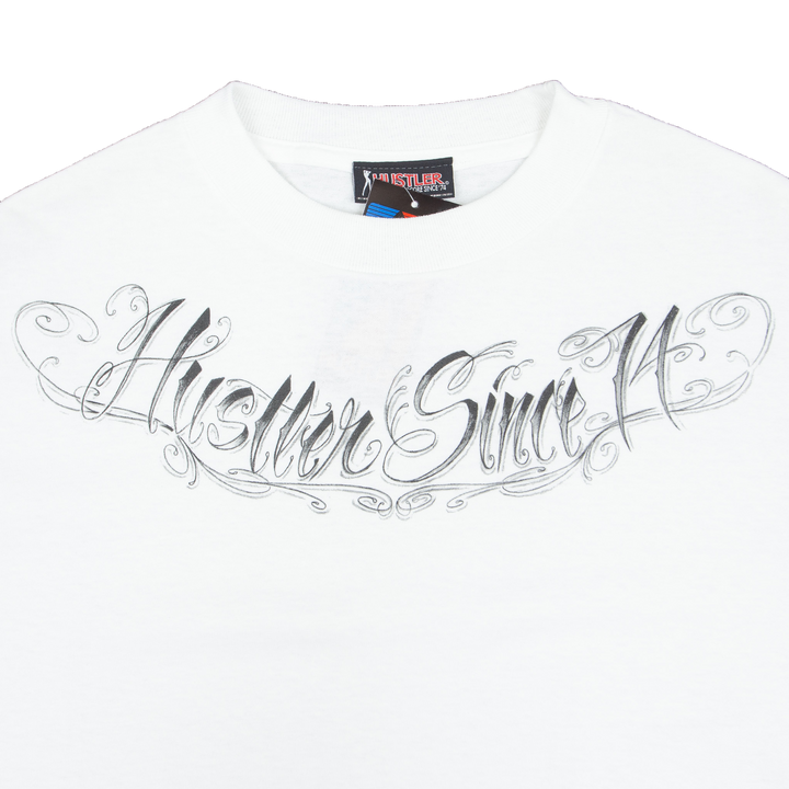 Hustler, Since '74 Chest Tattoo Script