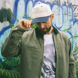 Structured Cotton Snapback - Natural & Navy