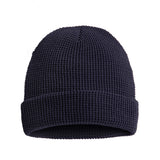 Waffle Knit Beanie - Navy