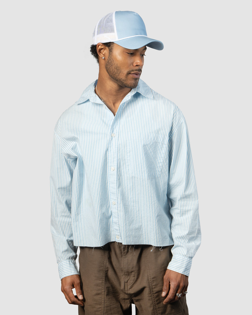 Classic Trucker Snapback - Sky Blue & White