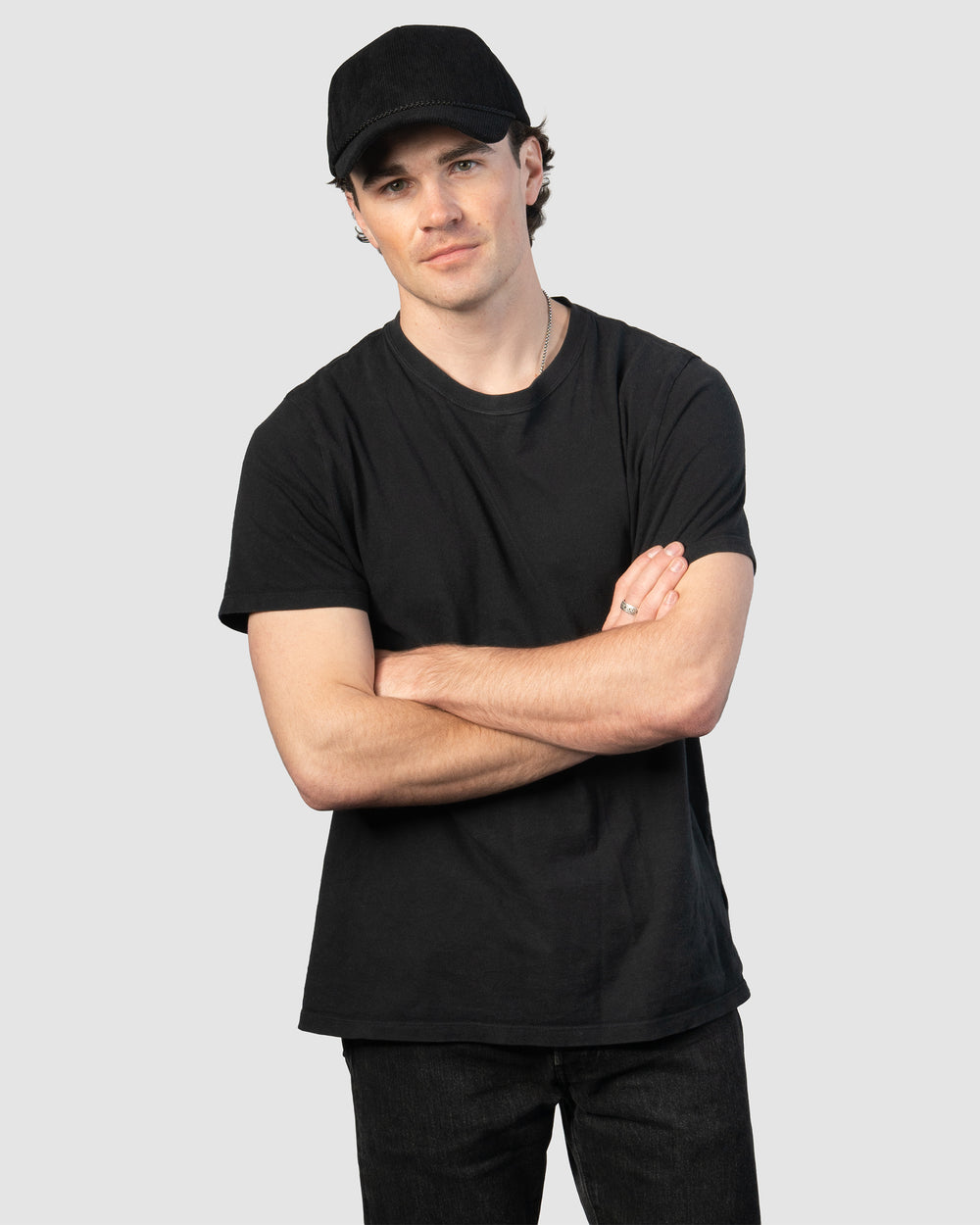 A-Frame Corduroy Snapback - Black