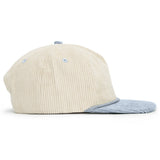 Relaxed Corduroy Snapback - Vanilla & Sky Blue
