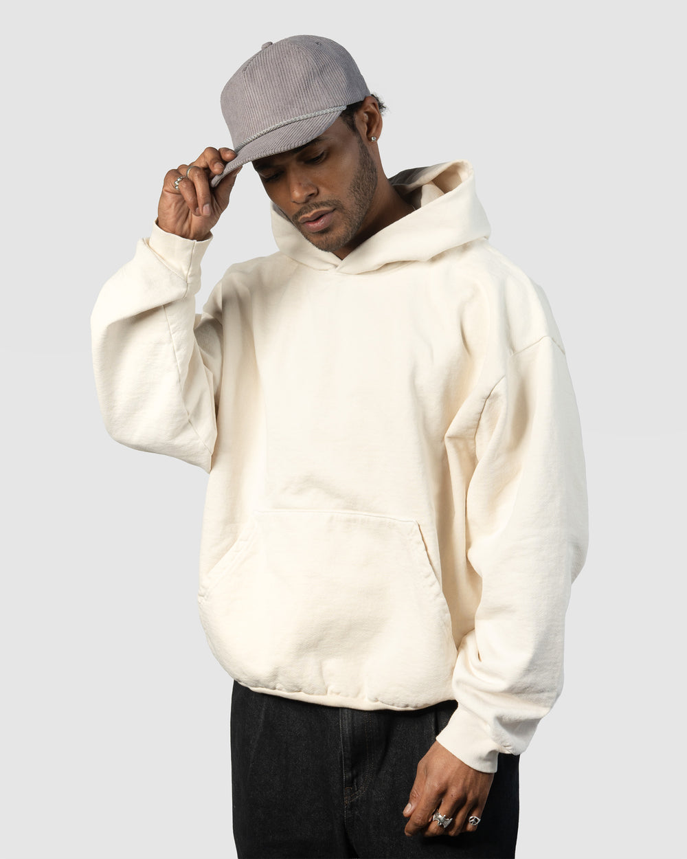 Relaxed Corduroy Snapback - Cement Gray