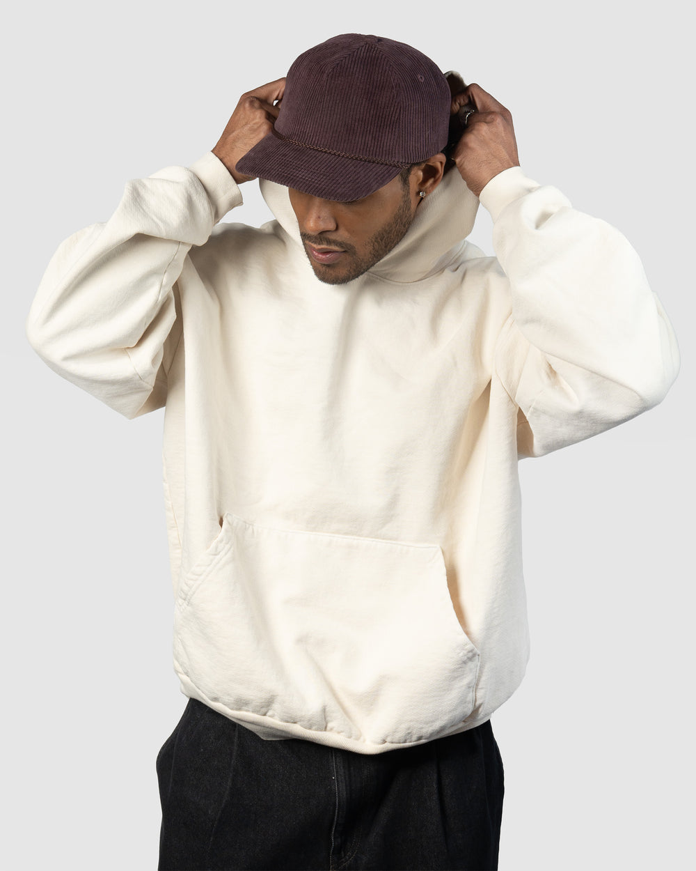 Relaxed Corduroy Snapback - Chocolate Brown
