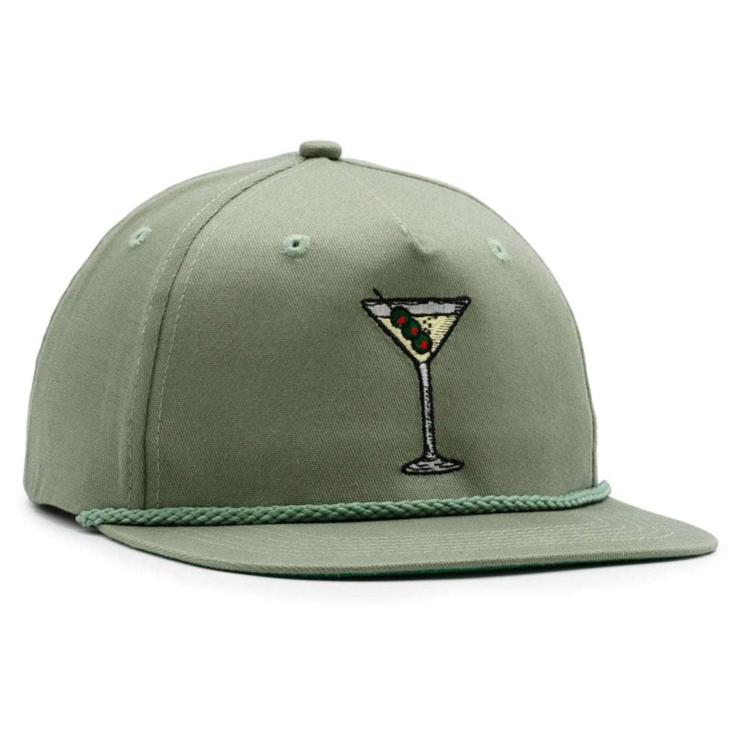 Tech Design Martini Glass With Olive Baseball Cap - Embroidered Cotton Adjustable Dad Hat