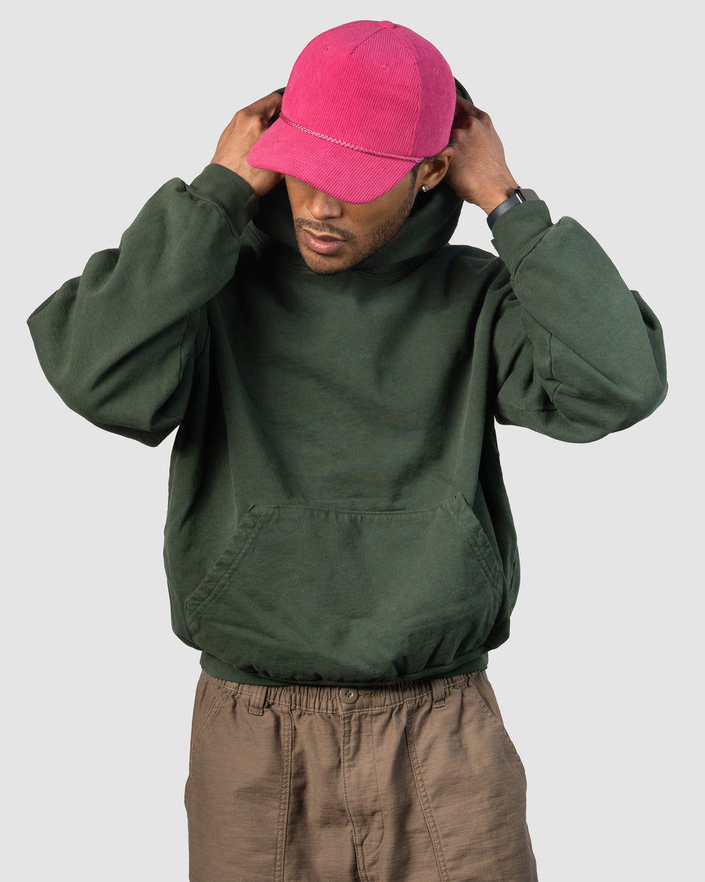 A-Frame Corduroy Snapback - Fuchsia