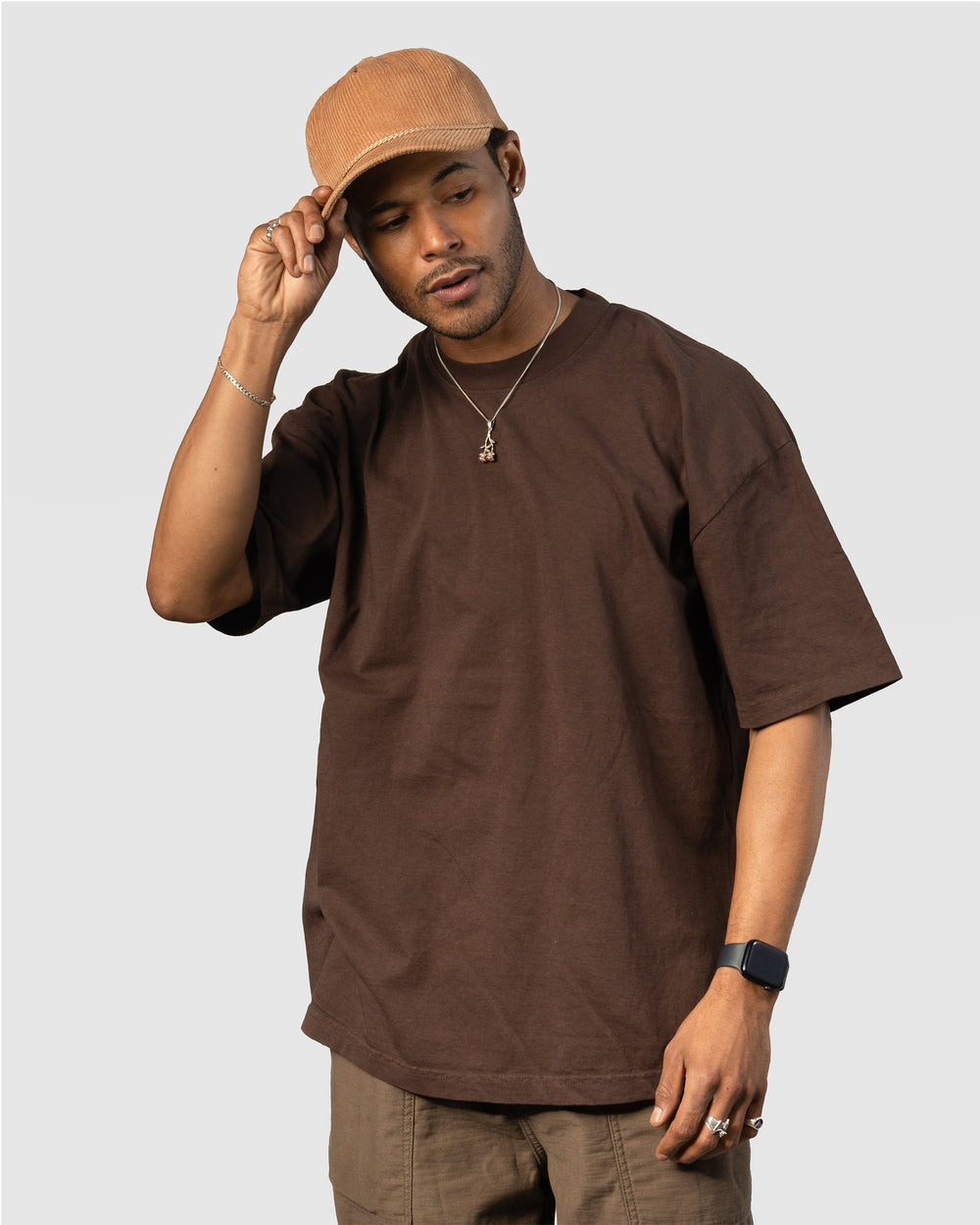 Relaxed Corduroy Snapback - Golden Brown