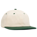 Relaxed Cotton Snapback - Beige & Forest Green