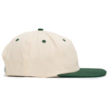 Relaxed Cotton Snapback - Beige & Forest Green