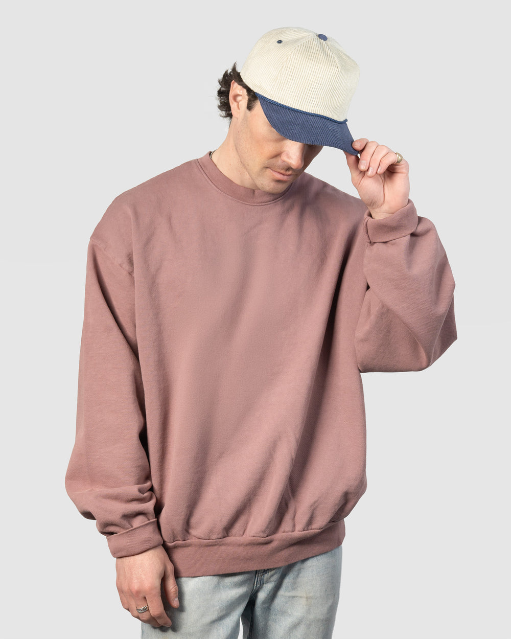 Relaxed Corduroy Snapback - Vanilla & Navy