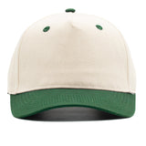 Structured Cotton Snapback - Natural & Forest Green