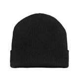 Recycled Rib Knit Beanie - Black