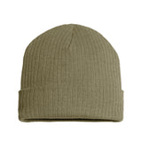 Recycled Rib Knit Beanie - Olive