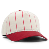 Structured Cotton Snapback - Red Pinstripe