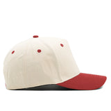 Structured Cotton Snapback - Natural & Red
