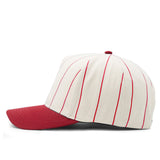Structured Cotton Snapback - Red Pinstripe