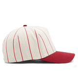 Structured Cotton Snapback - Red Pinstripe