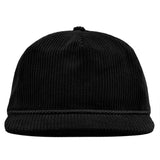 Relaxed Corduroy Snapback Black Front