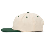 Relaxed Cotton Snapback - Beige & Forest Green