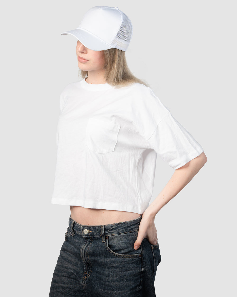 Classic Trucker Snapback - White