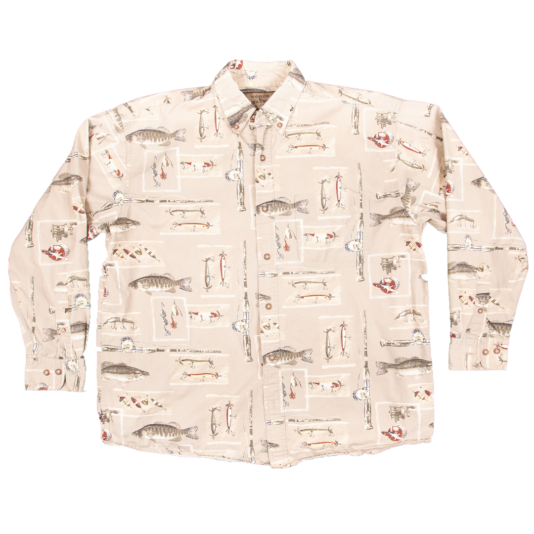 Woods & Water Outfitters, All-Over Fisherman Print